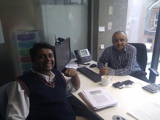 Prof Purani and Prof Shukla working on the conceptual framework